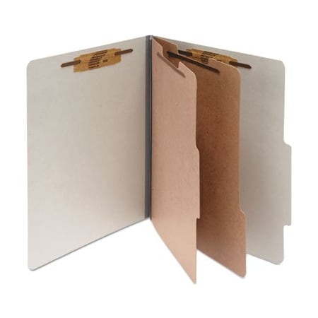 Gbc ACCO, PRESSBOARD CLASSIFICATION FOLDERS, 2 DIVIDERS, LETTER SIZE, MIST GRAY, 10PK 15056